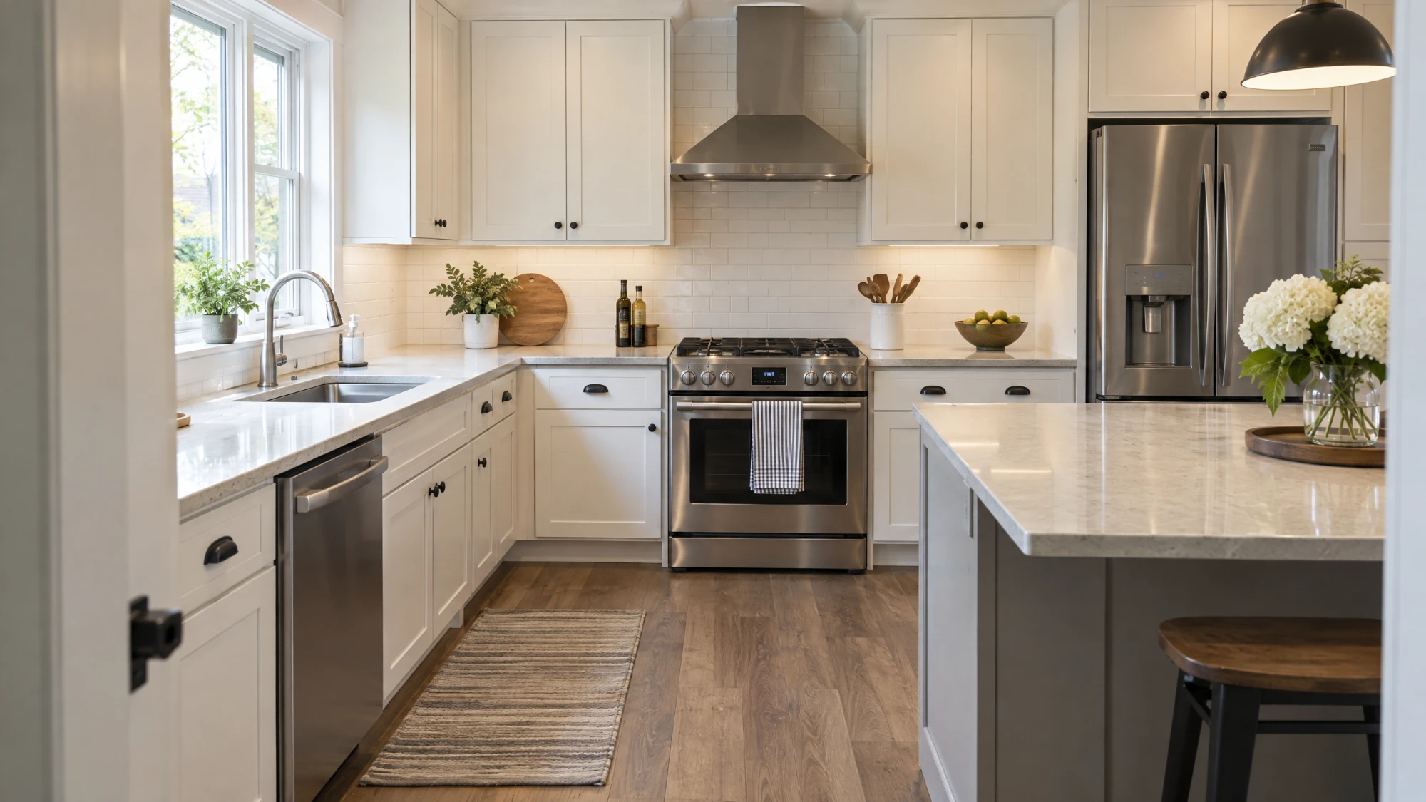 Kitchen after fire damage restoration