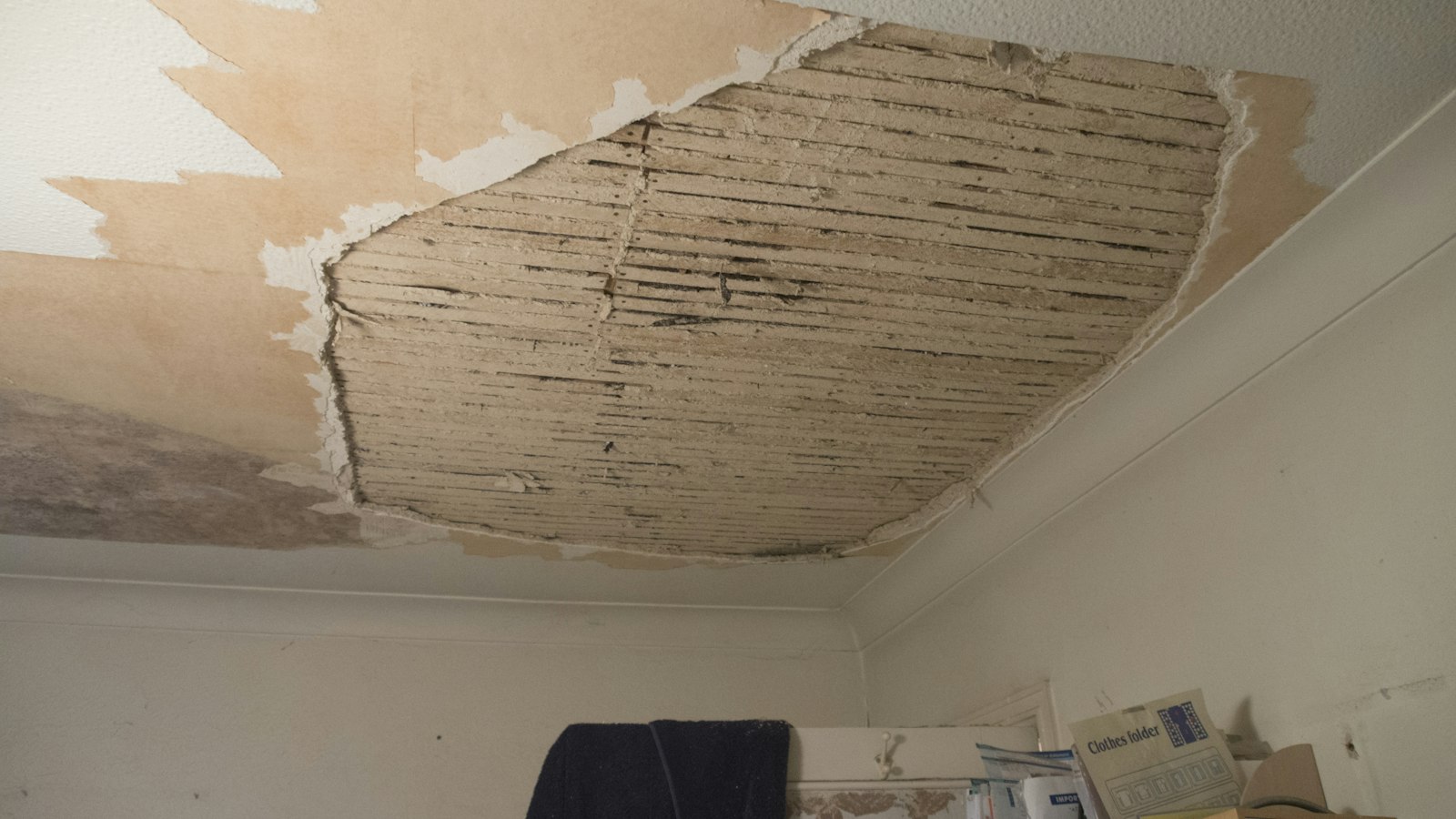 Water-damaged ceiling